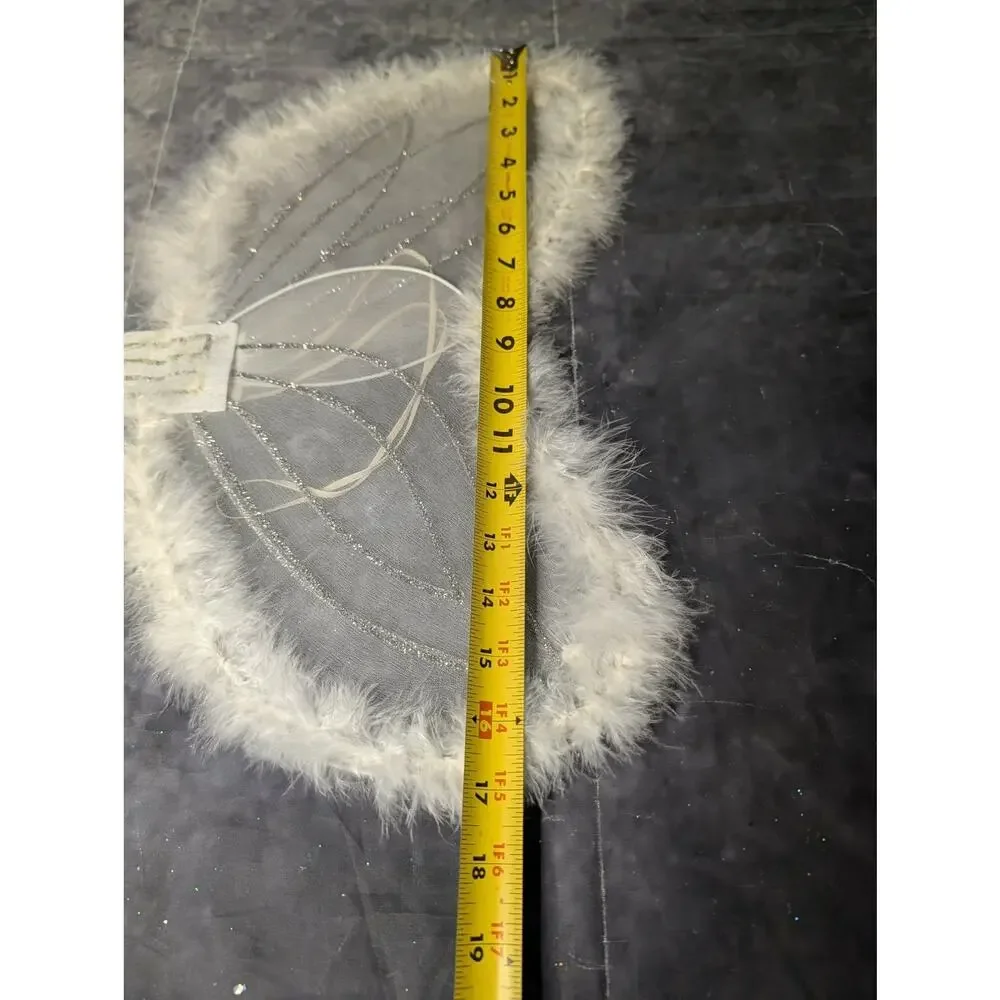 White Faux Fur Angel Wings Halloween Costume Accessory Girls Teens One-size
